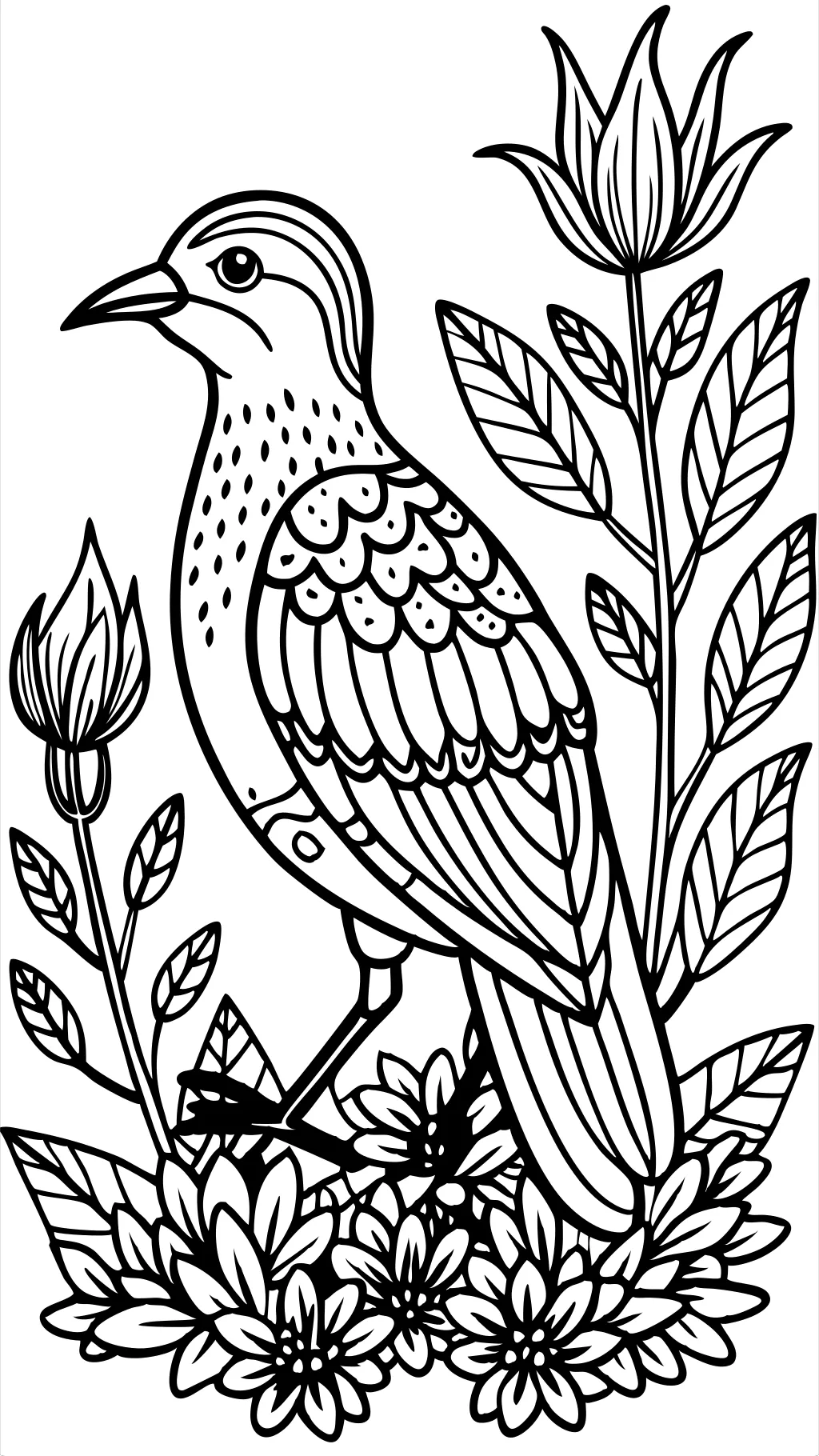 coloriage d’oiseau réaliste